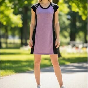 Title Nine Gidget Color Block Athletic Dress Women's Medium Purple Tennis